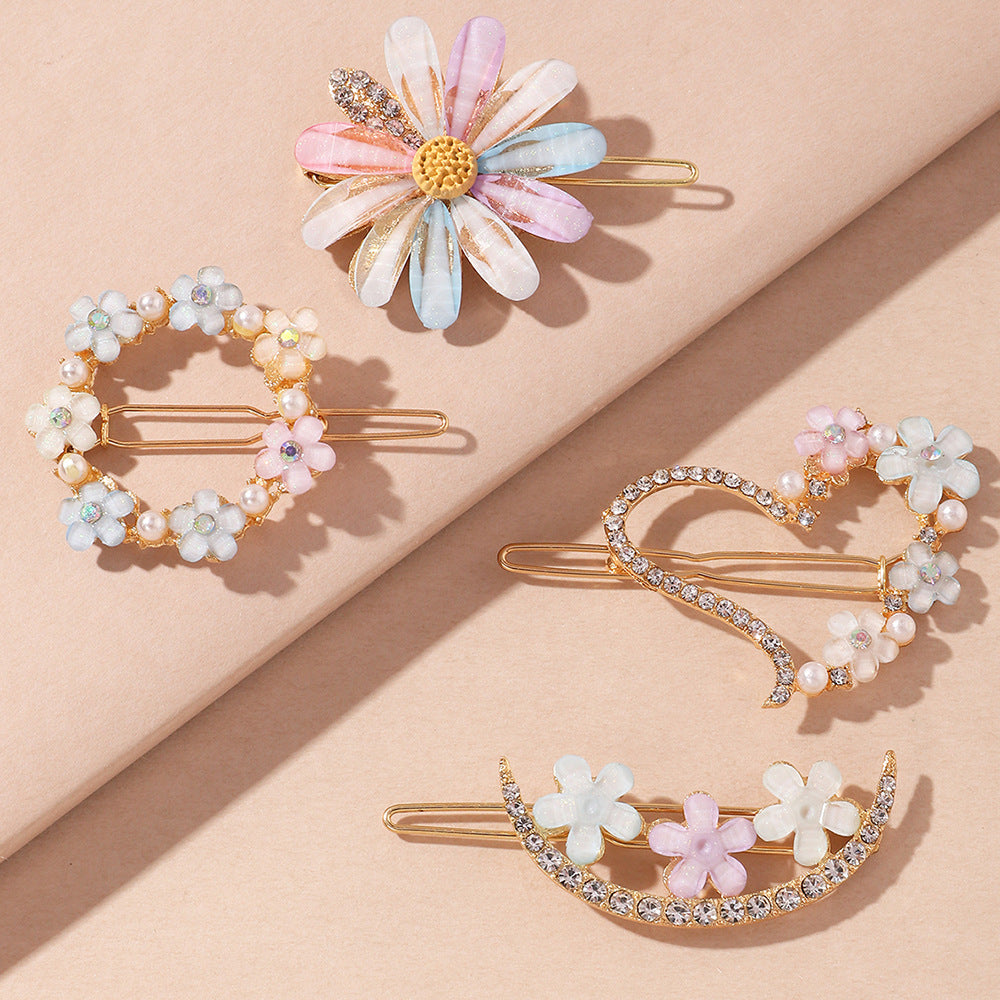 Wholesale Pearl Acrylic Hair Clips Set